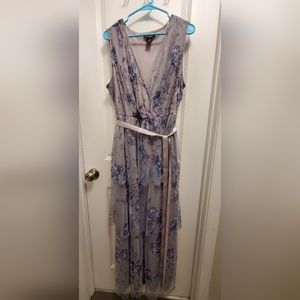 Candalite Women's plus size 3X lilac floral sleeveless dress